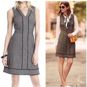 New Banana Republic Herringbone Wool Blend Fringe Dress Size 14